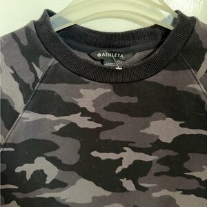 Athleta Women's Camouflage Crewneck Sweater - Black and Gray